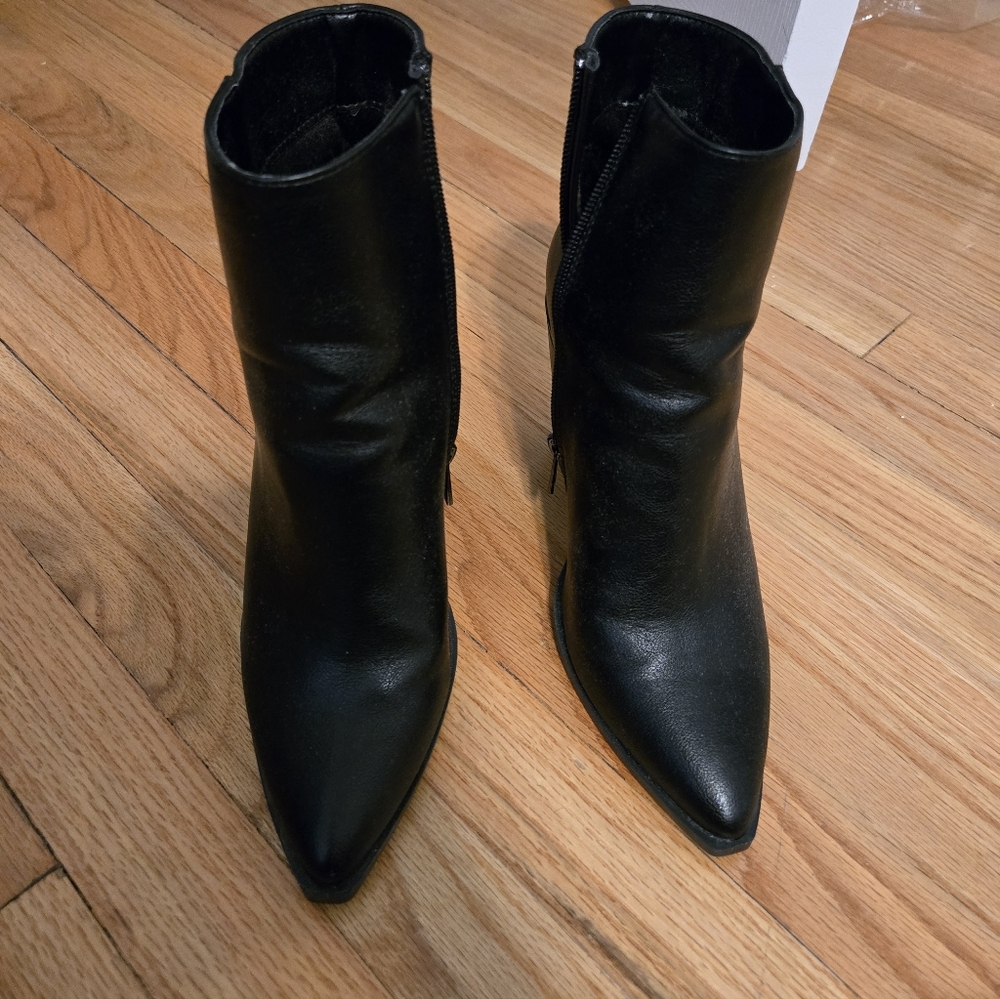 BAMBOO Sleek Black Ankle Booties